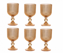 CJ 6 TACAS VIDRO BLISS AMBAR 350ML - Distribuidora 12 de Outubro