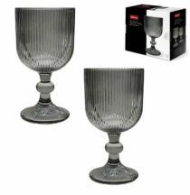 CJ 2 TACAS VINHO VIDRO BLISS PRETO 255ML - Distribuidora 12 de Outubro