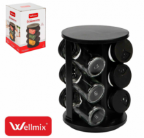 CJ 6 PORTA CONDIMENTOS VIDRO C/ SUPORTE GIRAT - Distribuidora 12 de Outubro