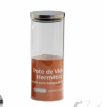 POTE DE VIDRO REDONDO HERMETICO 1,8L - Distribuidora 12 de Outubro