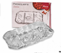 PETISQUEIRA ROSALINA VIDRO 21,6X14X22CM - Distribuidora 12 de Outubro