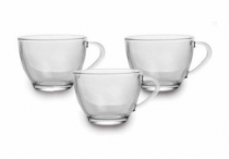 JG DE XICARAS DE VIDRO P/ CHA C/ 3 PCS 275ML - Distribuidora 12 de Outubro