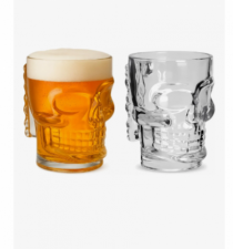 CANECA DE VIDRO CAVEIRA 500 ML - 13X9,5CM - Distribuidora 12 de Outubro