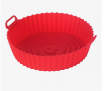FORMA REDONDA DE SILICONE VERMELHO P/ AIR FRY - Distribuidora 12 de Outubro