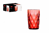 CJ 6 COPOS VIDRO DIAMOND CORAL 370ML - Distribuidora 12 de Outubro