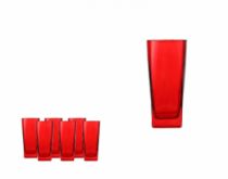 CJ 4 COPOS VIDRO PURE VERMELHO 315ML - Distribuidora 12 de Outubro