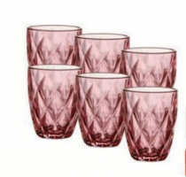 JG COPOS DIAMOND ROSA 280ML 6PCS - Distribuidora 12 de Outubro
