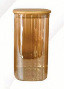 POTE HERMETI CANELADO 1100ML AMBAR - Distribuidora 12 de Outubro