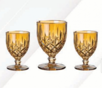 CJ TACA LOUVRE AMBAR 3P 350ML - Distribuidora 12 de Outubro