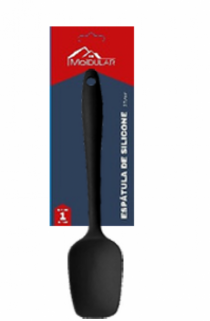 ESPATULA DE SILICONE PRETA 27.8X6.1CM - Distribuidora 12 de Outubro