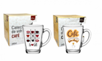 CANECA DE VIDRO CONICA CAFE SORT - Distribuidora 12 de Outubro