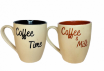 CANECA CERAMICA BICOLOR BRANCA SORT 320ML - Distribuidora 12 de Outubro