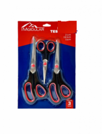 KIT TESOURAS C/3PCS 21CM/19.5CM/14CM - Distribuidora 12 de Outubro