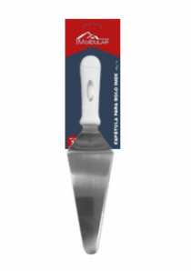 ESPATULA P/BOLO INOX C/CABO BCO 26.5CM - Distribuidora 12 de Outubro