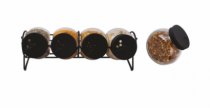 PORTA TEMPERO HORIZONTAL 4 POTES BLACK - Distribuidora 12 de Outubro