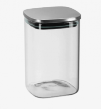 POTE QUADRADO TAMPA INOX 10X10X15CM 1,1L - Distribuidora 12 de Outubro