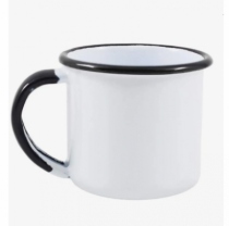 CANECA DE CHA ESMALTADA BRANCA 150ML - Distribuidora 12 de Outubro