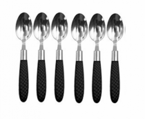 JG DE COLHERES AUSTRALIA PRETO C/ 6 PCS INOX - Distribuidora 12 de Outubro