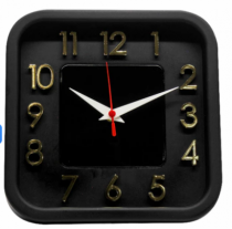 RELOGIO 3D SIGMA QUADRADO DOURADO PRETO - Distribuidora 12 de Outubro