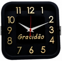 RELOGIO 3D SIGMA QUAD DOURADO GRATIDAO PRETO - Distribuidora 12 de Outubro