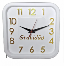 RELOGIO 3D SIGMA QUAD DOURADO GRATIDAO BRANCO - Distribuidora 12 de Outubro