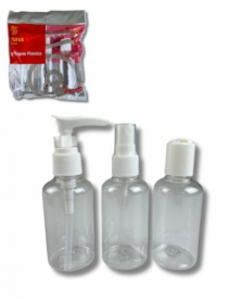 KIT VIAGEM PLASTICO C/3- 100ML CADA - Distribuidora 12 de Outubro
