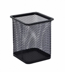 PORTA CANETA METAL PRETO QUADRADO 8X10CM - Distribuidora 12 de Outubro