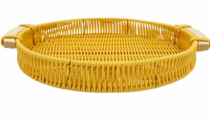 BANDEJA TRAMADA ANGELICA 33X30X4,5CM REDONDA - Distribuidora 12 de Outubro