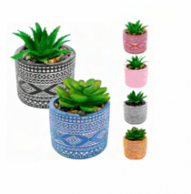 VASO COL. JARDIM ENCANTADO 9X7X7CM SORTIDO CI - Distribuidora 12 de Outubro