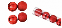 BOLA LISA MISTA TUBO VERMELHO 7CM 6PCS - Distribuidora 12 de Outubro