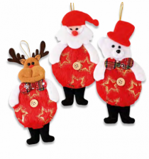 ENFEITE BONECO VELVET SORT POL 9X18 CM - Distribuidora 12 de Outubro
