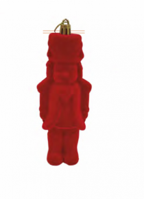 SOLDADO ENFEITE VELVET ROUGE 1PC 6 X 15CM - Distribuidora 12 de Outubro