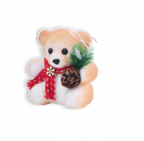 URSO DECOR FLOCADO SCARF SNOW 14 X 10 X 15CM - Distribuidora 12 de Outubro