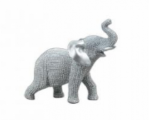 ENFEITE RESINA ELEFANTE PRATEADO - Distribuidora 12 de Outubro
