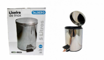 LIXEIRA DE ACO INOX 5L C/ PEDAL - Distribuidora 12 de Outubro