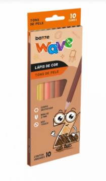 LAPIS COR BAZZE WAVE TONS PELE 10CORCJTO - Distribuidora 12 de Outubro