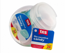 FITA CORR MINI TRIS CANDY PT 24UN - Distribuidora 12 de Outubro