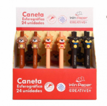 CANETA AZUL CACHORRO SALSICHA DISPLAY 24PCS - Distribuidora 12 de Outubro