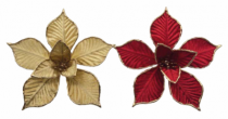 FLOR DOURADA EDGES DECOR POL 1PC 20CM - Distribuidora 12 de Outubro