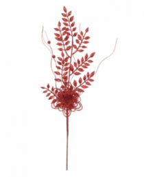 C.FOLHA NATAL C/GLITTER VERMELHO 50CM - Distribuidora 12 de Outubro