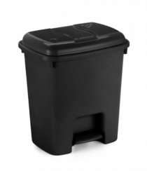 LIXEIRA RETANGULAR COM PEDAL 7,5 LITROS PRETA - Distribuidora 12 de Outubro