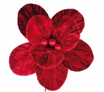 FLOR ARREDONDA VERMELHA POL H15CM 17CM - Distribuidora 12 de Outubro