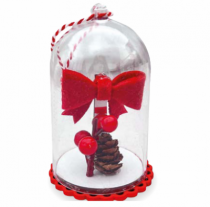 ENFEITE CUPULA LACO XMAS MAD 1PC 5,5 X 9CM - Distribuidora 12 de Outubro