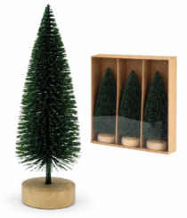 MINI ARVORE WOOD VERDE PT 3PCS 22 X 17 X 7CM - Distribuidora 12 de Outubro