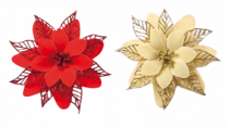 FLOR VAZADA GLAMOUR VERMELHO PT 1PC 12CM - Distribuidora 12 de Outubro