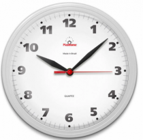 RELOGIO REDONDO OMEGA BRANCO CLASSICO 24X4CM - Distribuidora 12 de Outubro