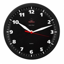 RELOGIO REDONDO OMEGA PRETO PRETO 24X4CM - Distribuidora 12 de Outubro