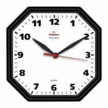 RELOGIO OCTOGONO GAMA PRETO CLASSIC 23X23X4CM - Distribuidora 12 de Outubro