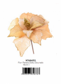 FLOR PETALA DOKU DOURADA - Distribuidora 12 de Outubro