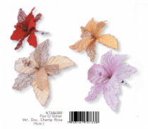 FLOR C/GLITTER 19CM SORTIDO - Distribuidora 12 de Outubro
